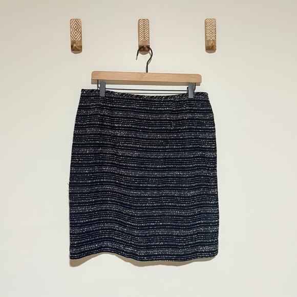 Vintage Le Suit Petite Skirt - Black and White Stripe - 14P - Picture 1 of 7